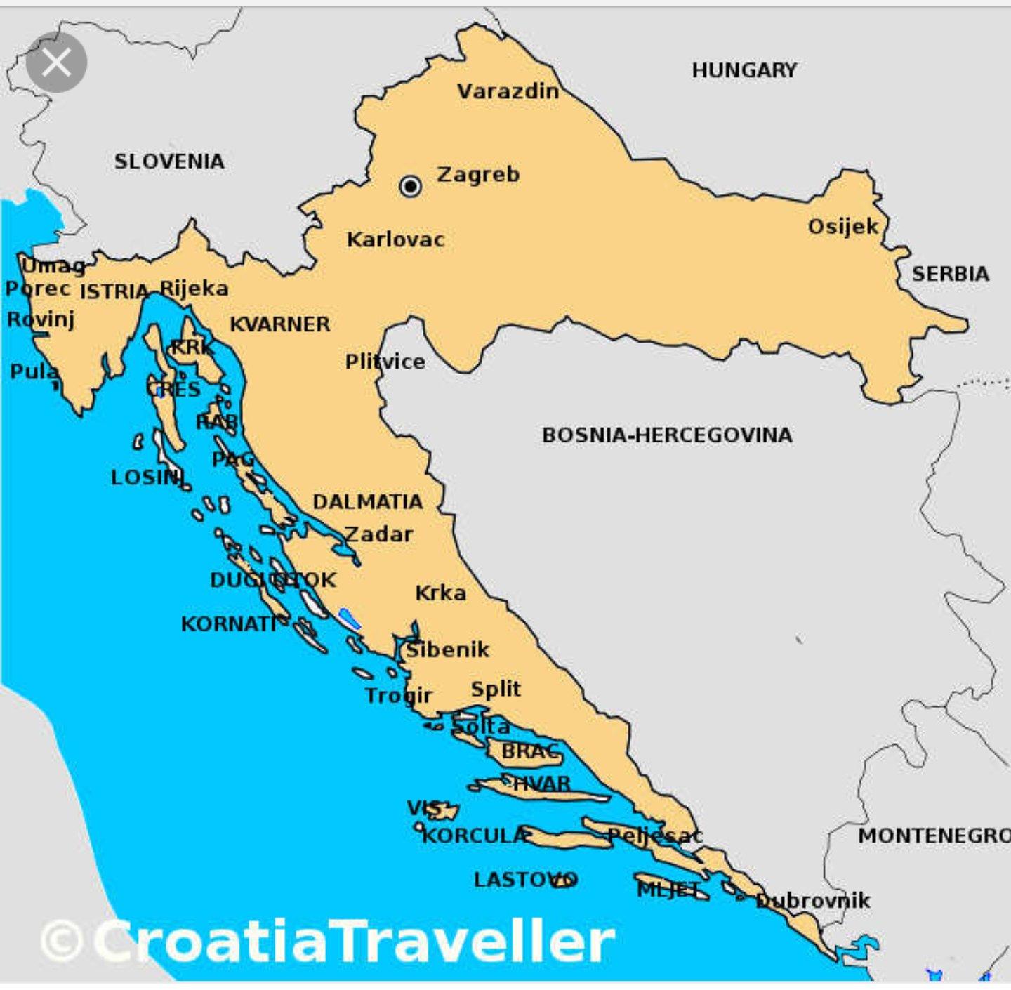 Mappa Croazia Mappa Non In Linea E Cartina Dettagliata Di Croazia