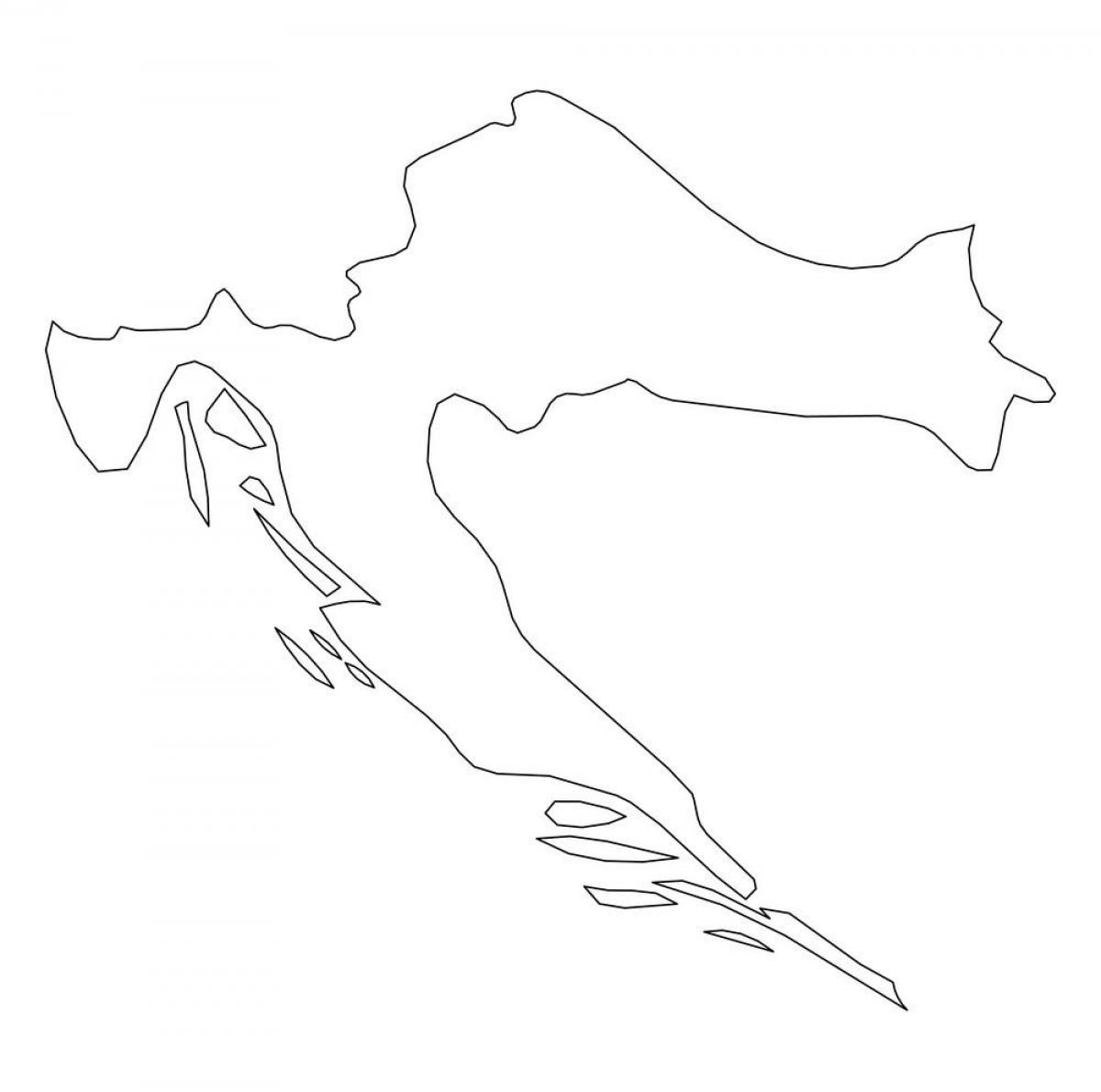 Mappa dei contorni della Croazia