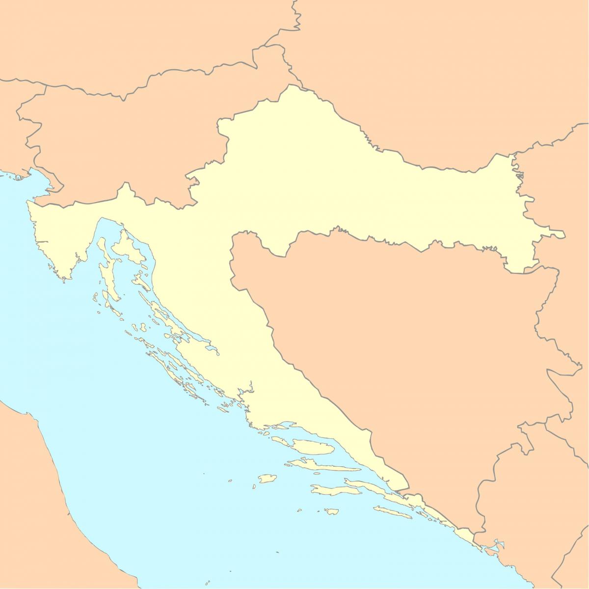 Mappa della Croazia vuota